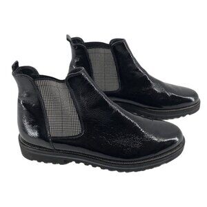 Paul Green Black Patent Leather Ankle Booties | Size 11.5